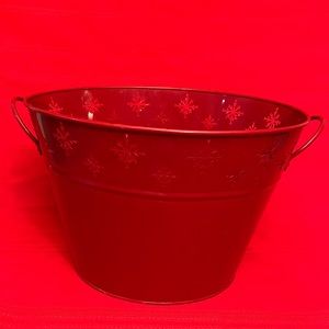Red metal bucket